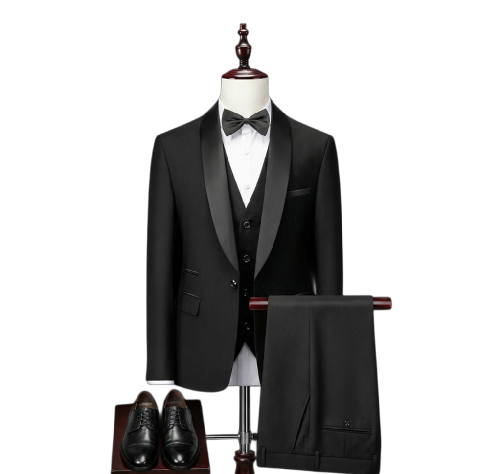 TRAJE DE TRES PIEZAS BLACK MONARCH