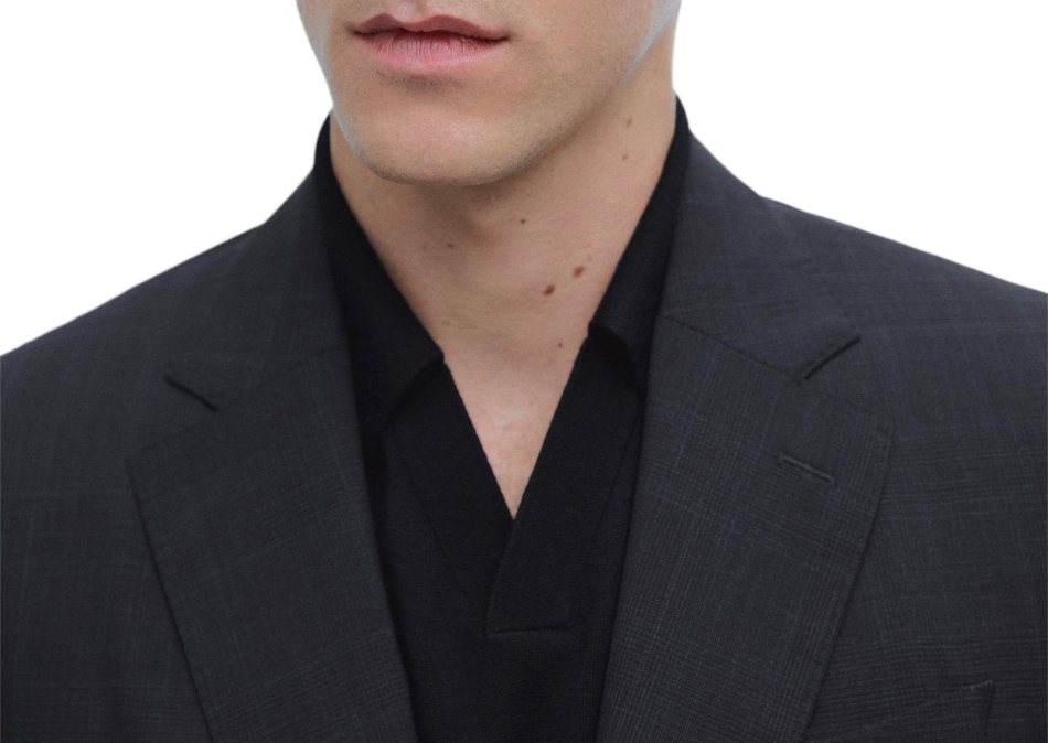 AMERICANA DE TRAJE AZUL MARINO CON CUADROS