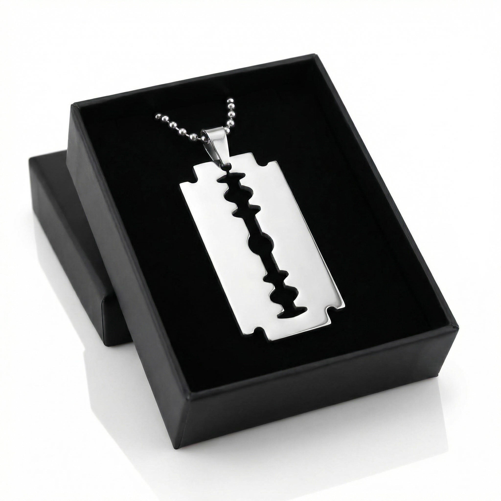 COLLAR HOJA DE AFEITAR DE ACERO INOXIDABLE