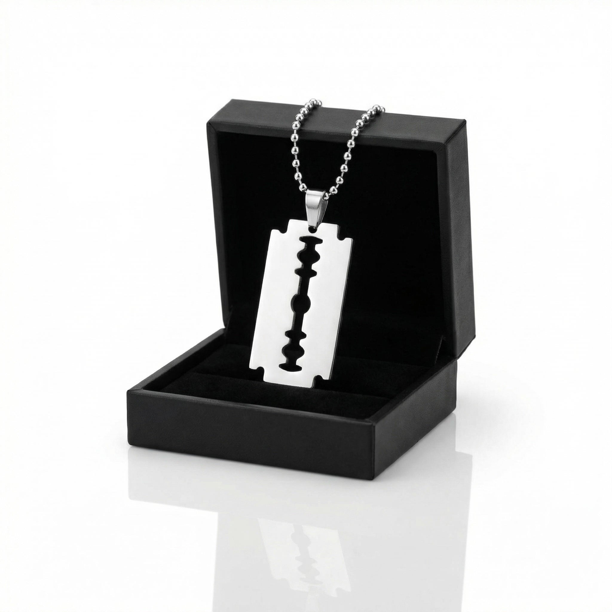 COLLAR HOJA DE AFEITAR DE ACERO INOXIDABLE