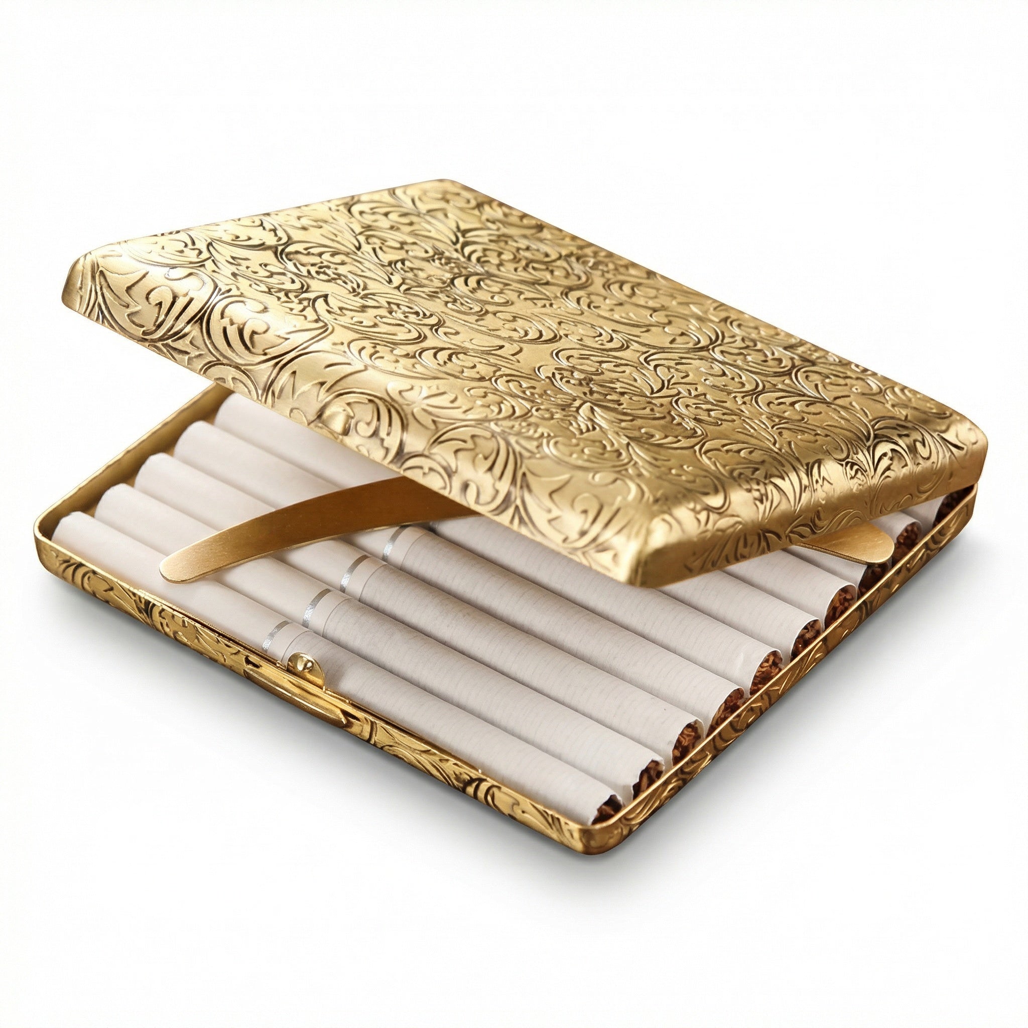 FUNDA METÁLICA DORADA PARA CIGARRILLOS